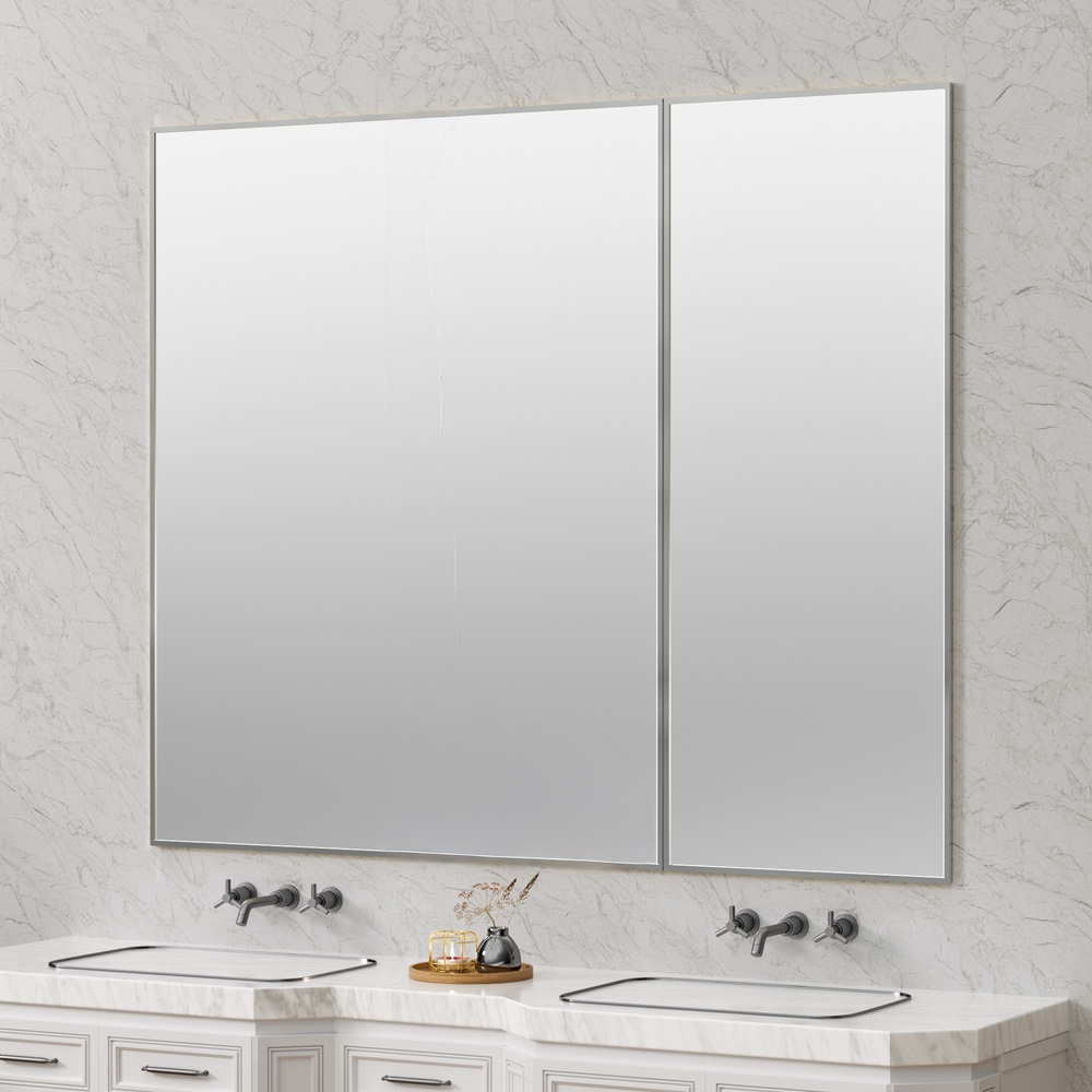 DOUBLE DOOR OFF CENTER CHROME NARROW RECESS