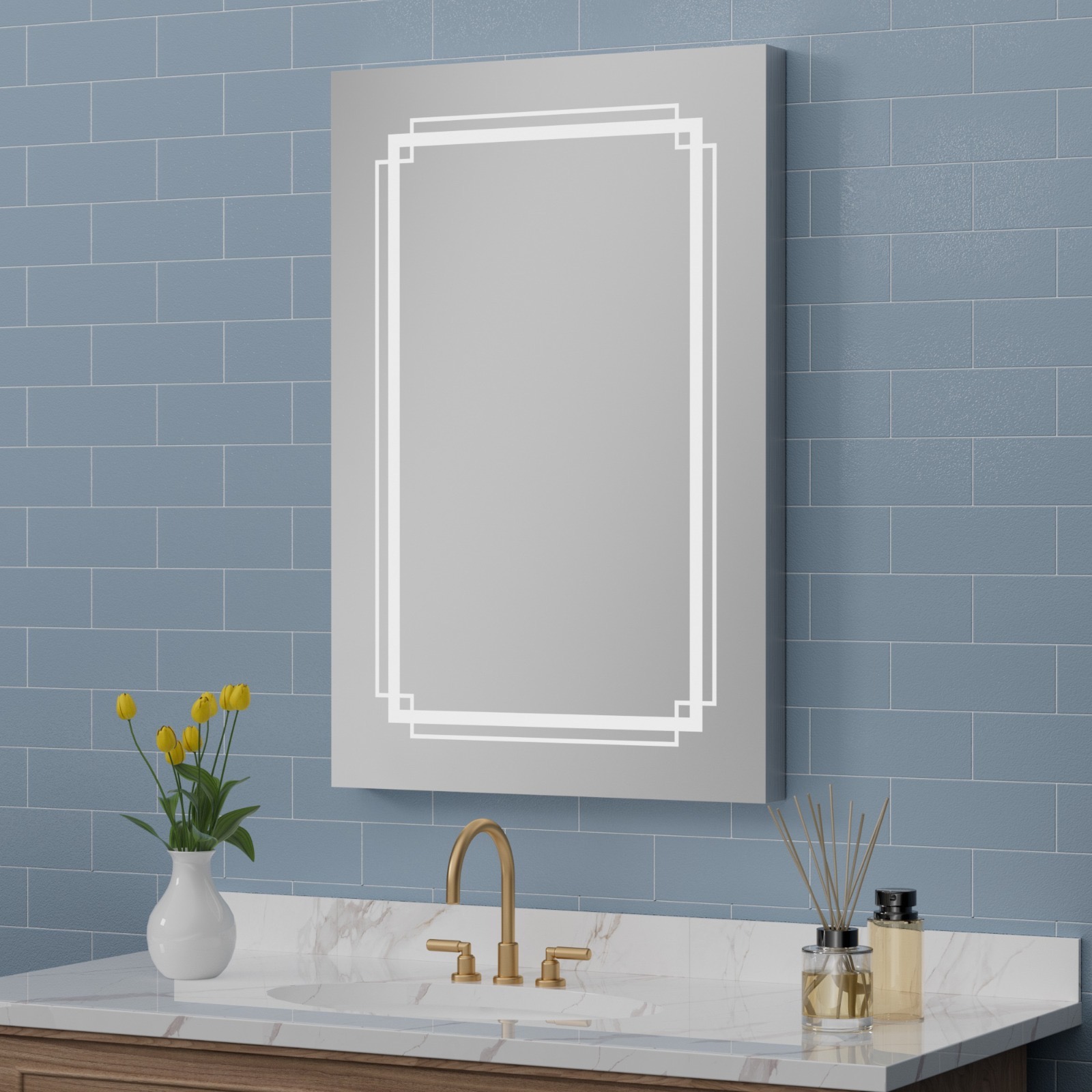 GEOLED FRAMED MIRROR