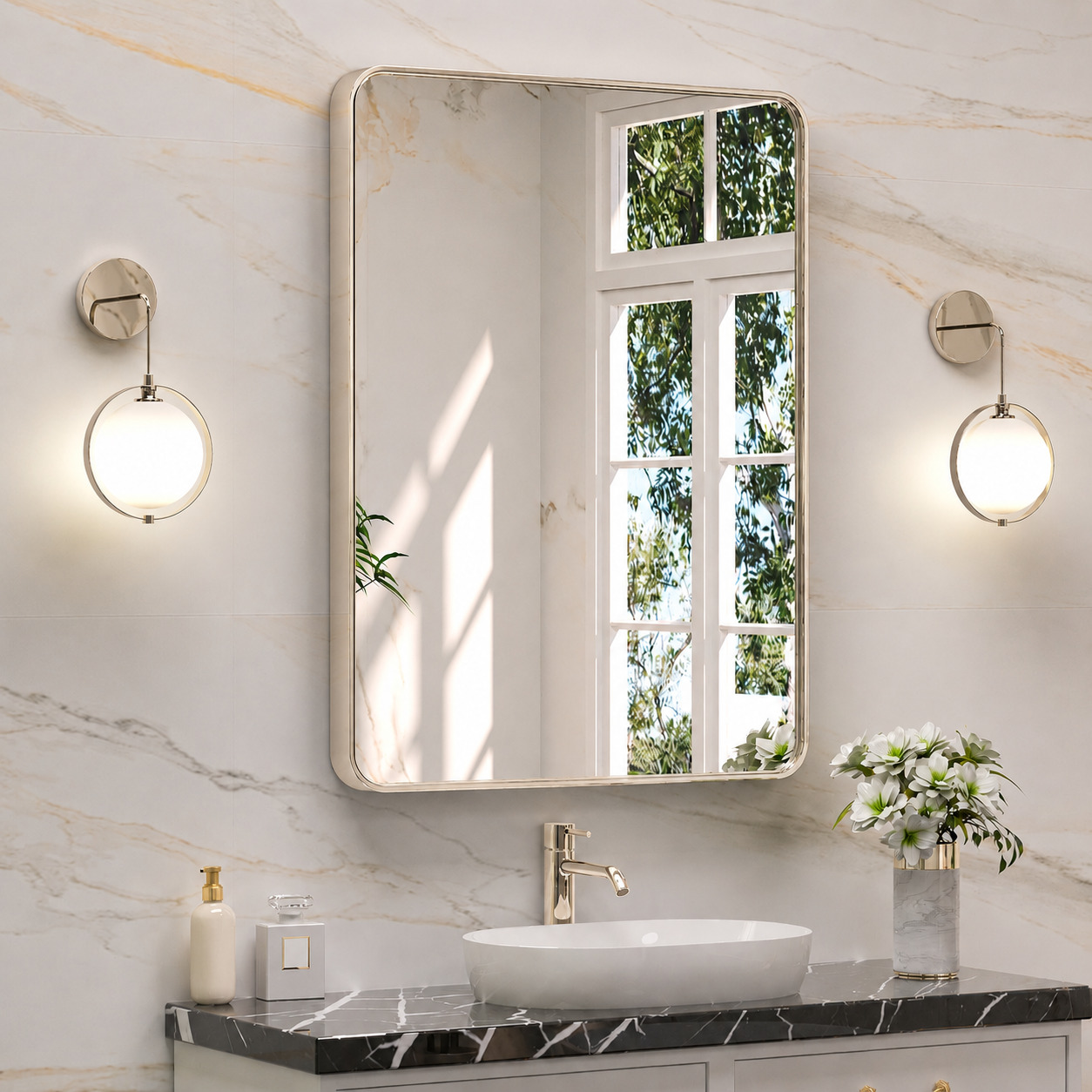 Recessed Polished Nickel Cabinet